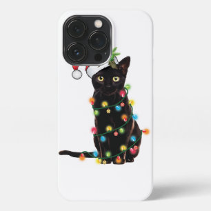 Schwarze Katze Weihnachten geknallt in WeihnachtsL iPhone 13 Pro Hülle