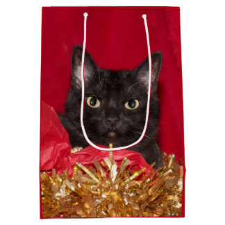 Schwarze Katze Weihnachten Mittlere Geschenktüte