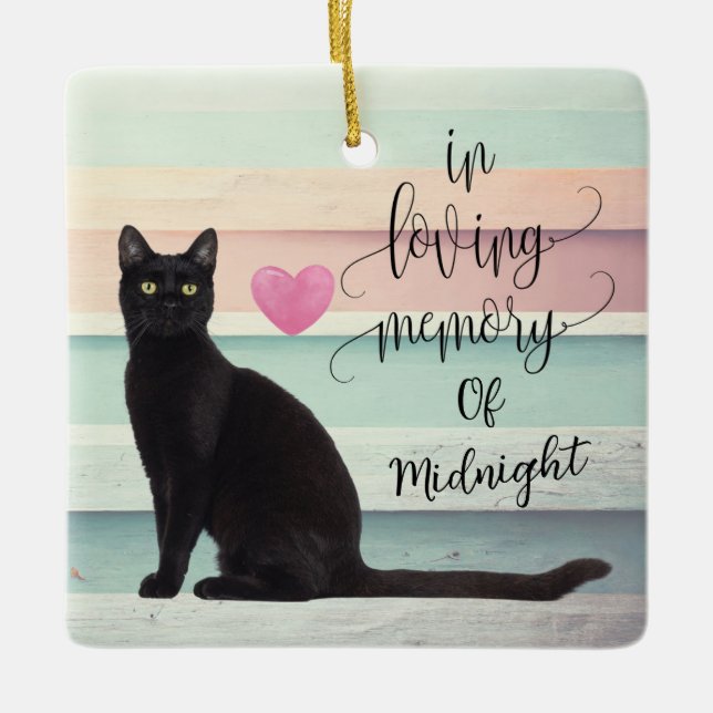 Schwarze Katze Weihnachtsschmuck im Gedächtnis Ihr (Vorderseite)