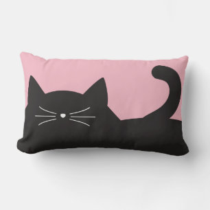Schwarze Katze, Whiskys und Schwanz Lendenkissen