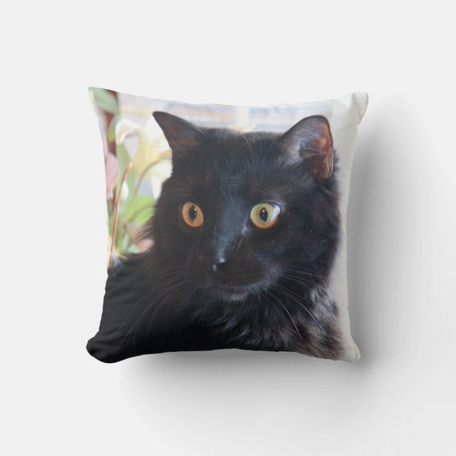 Schwarze Katze, Wurfskissen Kissen (Vorderseite)