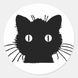 Schwarze Katze - Z. B. Lutz Runder Aufkleber