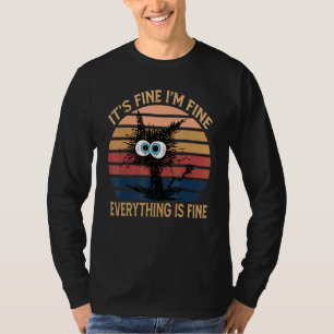 Schwarze Katze Zitat Es ist okay ich bin okay alle T-Shirt