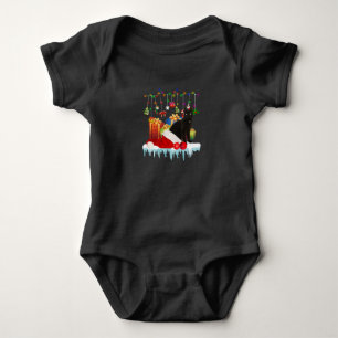 Schwarze Katze zu Weihnachten Baby Strampler