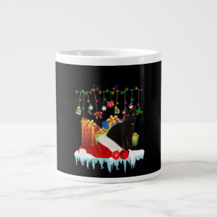 Schwarze Katze zu Weihnachten Jumbo-Tasse