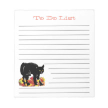 Schwarze Katze zum Auflisten von Notepad