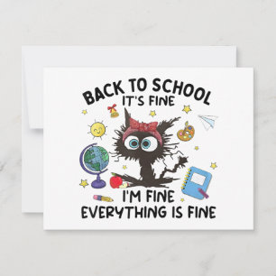 Schwarze Katze zurück zur Schule sein schönes Ich  Dankeskarte