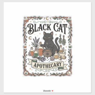 Schwarze Katzen Apotheke Katze Witchy Mystische Ap Aufkleber