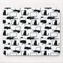 Schwarze Katzen auf Laptops Mousepad
