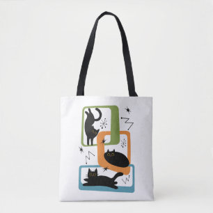 Schwarze Katzen aus der Mitte des Jahrhunderts Tasche