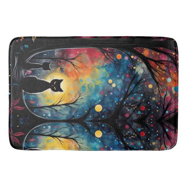 Schwarze Katzen Badematte (Vorderseite)