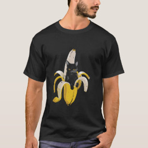Schwarze Katzen-Banane - Lustige süße Grafik Katze T-Shirt