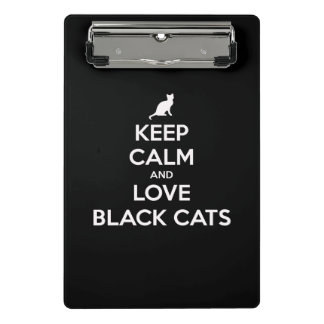 Schwarze Katzen behalten und Liebe Mini Klemmbrett