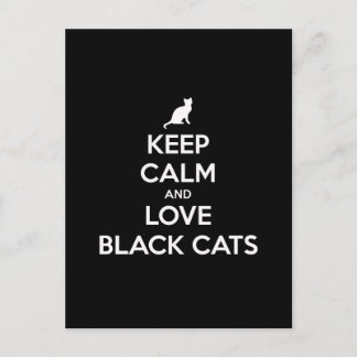 Schwarze Katzen behalten und Liebe Postkarte