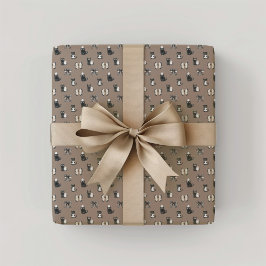 Schwarze Katzen Bohnen und Gespenster Geschenkpapier