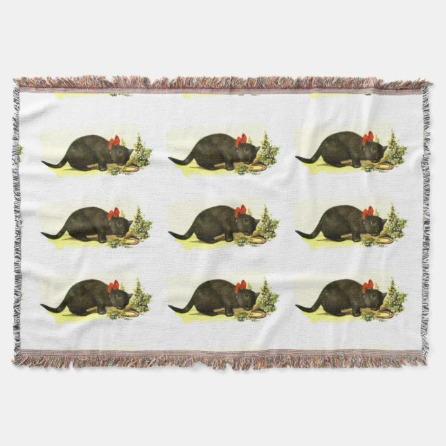 Schwarze Katzen Decke (Vorderseite)