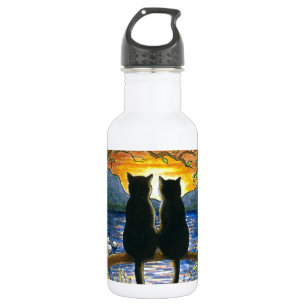 Schwarze Katzen der Katze 582 Trinkflasche