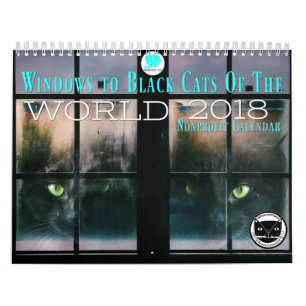 Schwarze Katzen des Kalenders der Welt2018 Kalender
