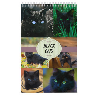 Schwarze Katzen eine Seite Kalender