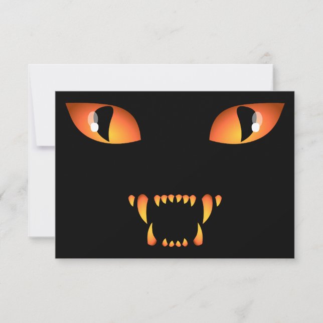 Schwarze Katzen Einladungen Personalisierte Hallow (Vorderseite)