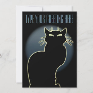Schwarze Katzen Einladungen Personalisierte Hallow