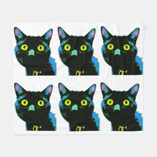 Schwarze Katzen-Fleece-Decke Fleecedecke