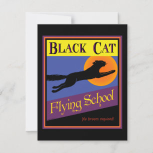 Schwarze Katzen Flying School individuelle Einladu Einladung
