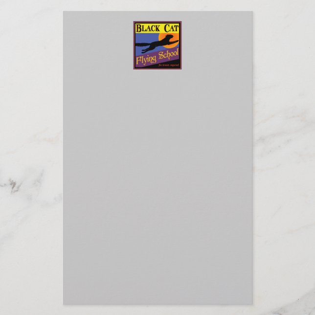 Schwarze Katzen-Flying-Schule Halloween-Geschichte Briefpapier (Vorderseite)