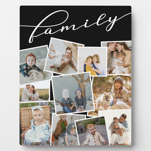 Schwarze Katzen-Fotos FotoCollage-Familie Fotoplatte (Vorderseite)