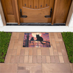 Schwarze Katzen Fußmatte
