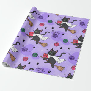 Schwarze Katzen-Geistermuster - Niedliche Katzen i Geschenkpapier