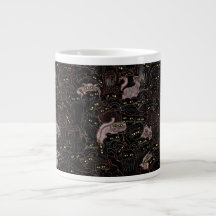 Schwarze Katzen gelbe Augen Jumbo-Kaffeetasse