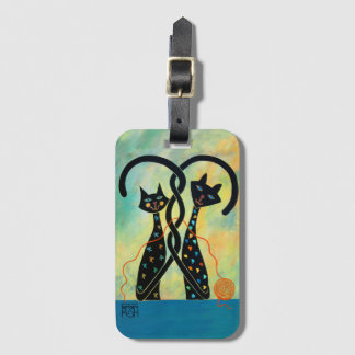 Schwarze Katzen-Gepäckanhänger Gepäckanhänger