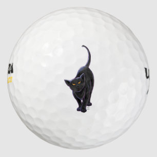 Schwarze Katzen-Geschenke u. Zusätze Golfball