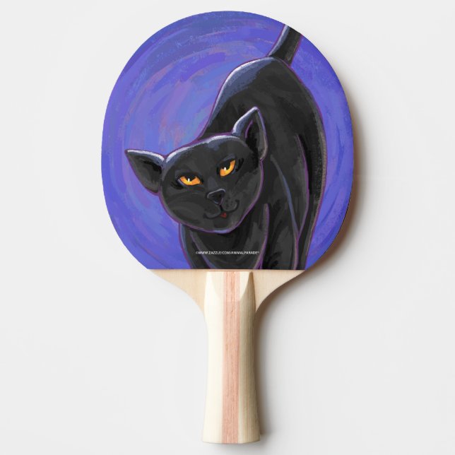 Schwarze Katzen-Geschenke u. Zusätze Tischtennis Schläger (Vorderseite)