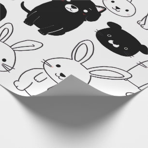 Schwarze Katzen-Geschenkverpackungspapier Geschenkpapier