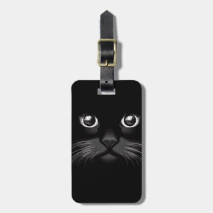 Schwarze Katzen-Gesichts-Gepäckanhänger Gepäckanhänger