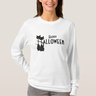 Schwarze Katzen glückliches Halloween T-Shirt