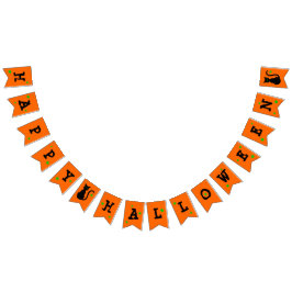 Schwarze Katzen-Halloween-Flaggen-Fahne Wimpelkette