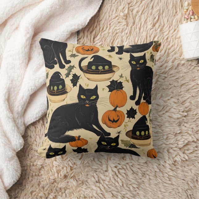 Schwarze Katzen halloween Horror Geschenke lustige Kissen (Decke)