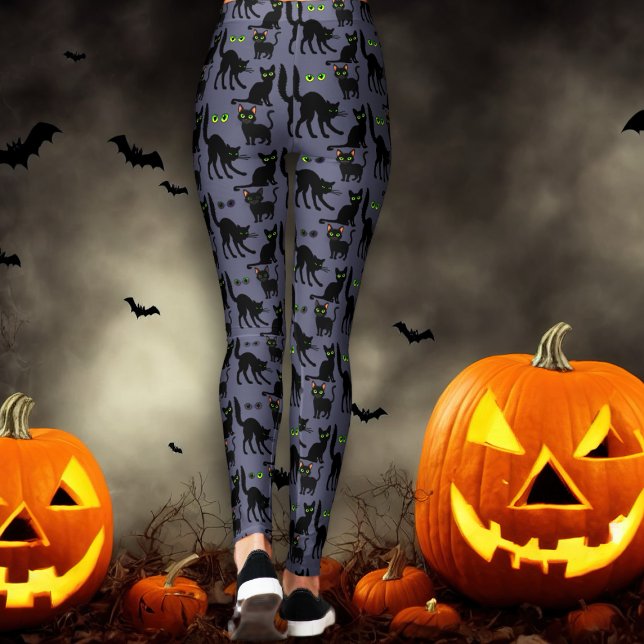 Schwarze Katzen Halloween-Leggings Leggings (Von Creator hochgeladen)