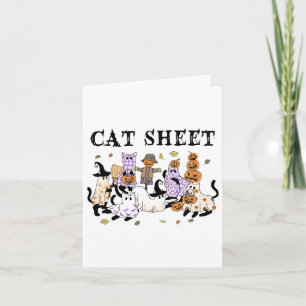 Schwarze Katzen im Ghost-Kostüm Funny Cat Sheet Ha Karte