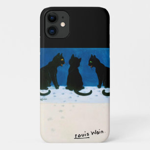 Schwarze Katzen im Schnee, Louis Wain Case-Mate iPhone Hülle