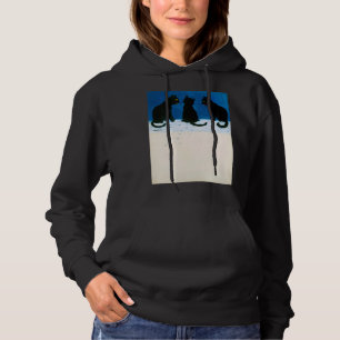 Schwarze Katzen im Schnee, Louis Wain Hoodie