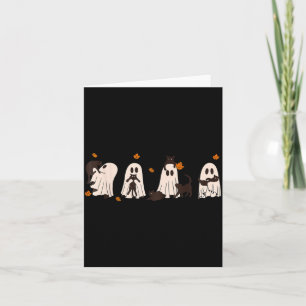 Schwarze Katzen in süßen Geist Katzen Halloween Karte