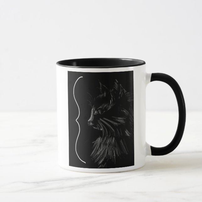 Schwarze Katzen-Kaffee Tasse (Rechts)