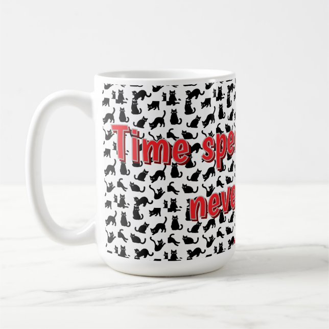 Schwarze Katzen-Kaffeetasse Kaffeetasse (Links)