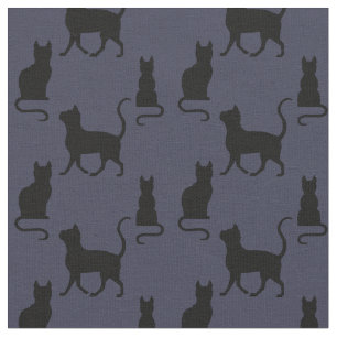 Schwarze Katzen/Katze/Kätzchen-Silhouette auf Stoff