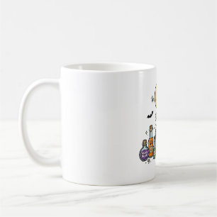 Schwarze Katzen-Kessel-Brauerei Halloween-Kunst Kaffeetasse