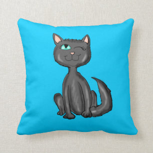 Schwarze Katzen-Kissen Kissen
